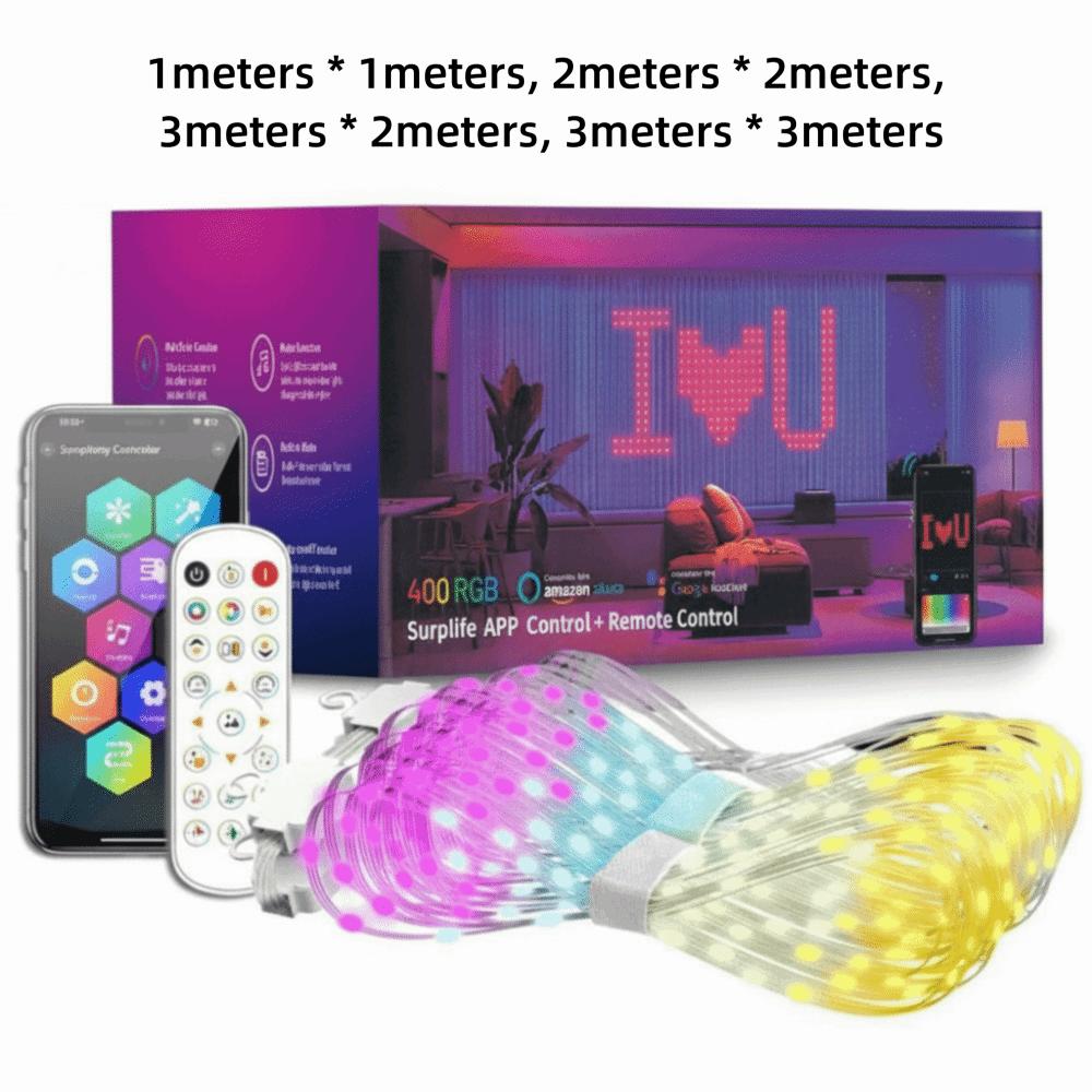 400 LEDs DIY Fairy Lights Bluetooth Control LED Curtain Strip RGB String Lights  Window Decoration