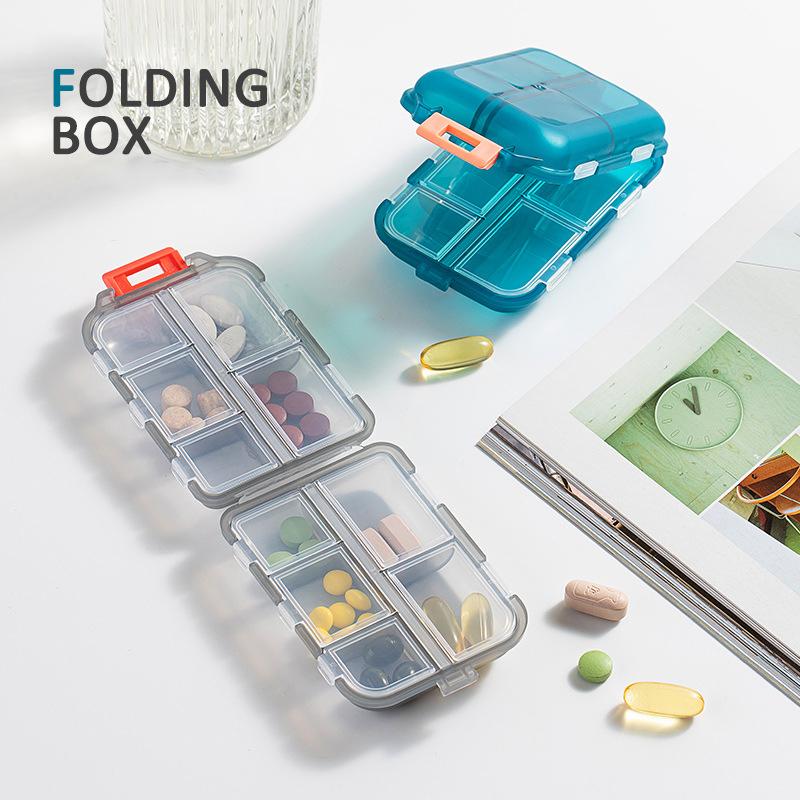 Dual Layer Organizer 10 Compartment Portable Mini Travel Pill Box High Quality for Medicine And Vitamins