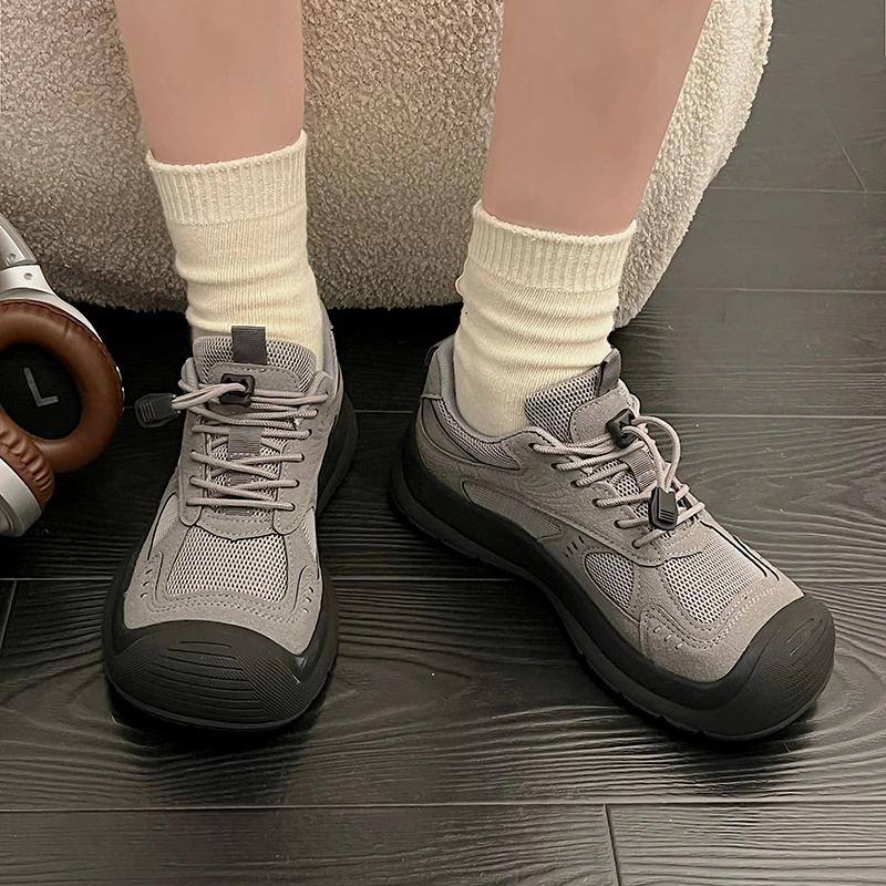 Ugly and Cute Big Toe Shoes 2024 New Autumn Thick Sole Height Increasing Retro Multifunctional Casual Sports Board Shoes