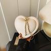 Stylish Mini Heart-Shaped Crossbody Bag With Chain Strap PU Leather Small Square Daily Wear