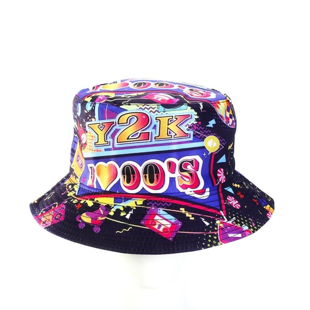 Quick Drying Sun Hat Retro Graffiti 80s 90s Fisherman Hat Fashion Reversible Bucket Hat Unisex