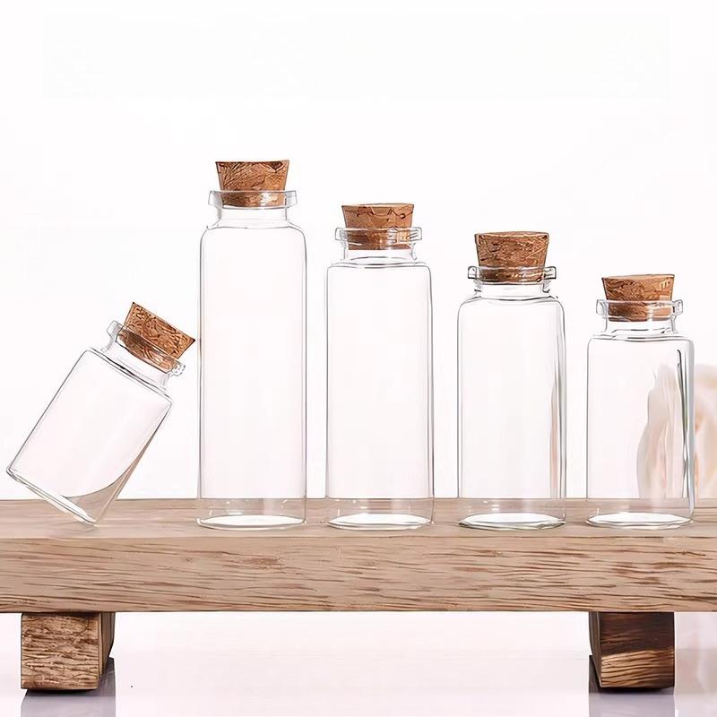 20pcs Handmade DIY Creative Tools Small Capacity Hangable Decorative Vial Cork Lid Stopper Transparent Glass Subpackage Bottle