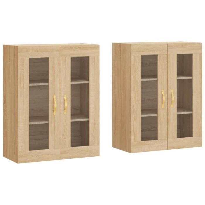 VidaXL Armoires murales 2 pcs chêne sonoma bois d'ingénierie 3197924
