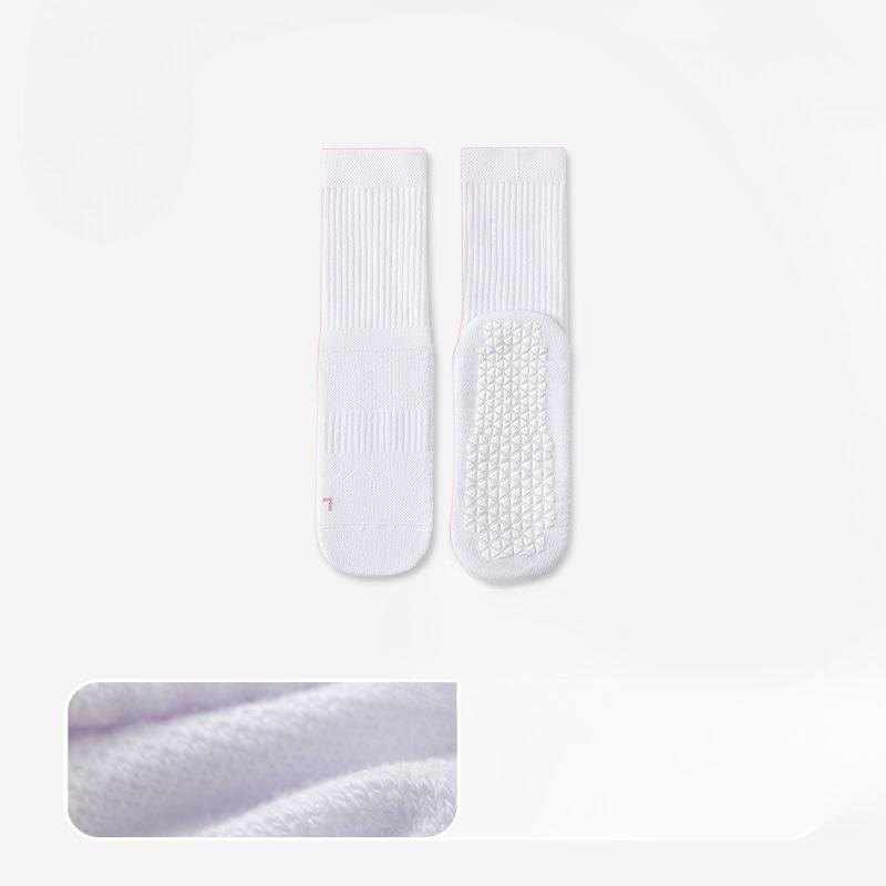 Female Autumn Yoga Towel Bottom Shock Sports Silicone Sweat Absorption Non Slip In The Tube Cotton Socks