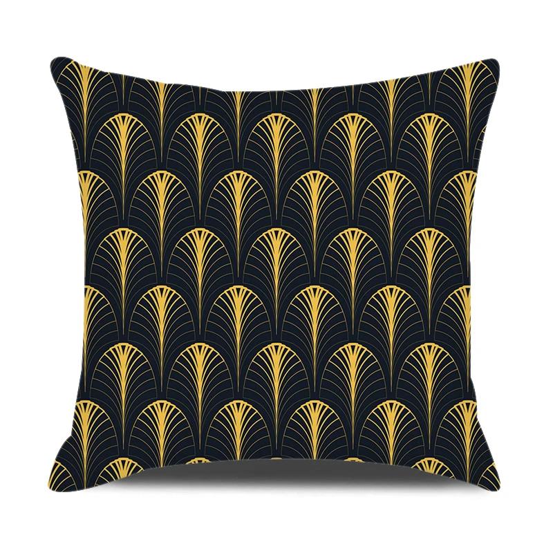 European Style Home Decorative Cushion Cover 18X18 Inches Geometric Printed Throw Pillowcase Baroque Decor Pillow Cover For Sofa