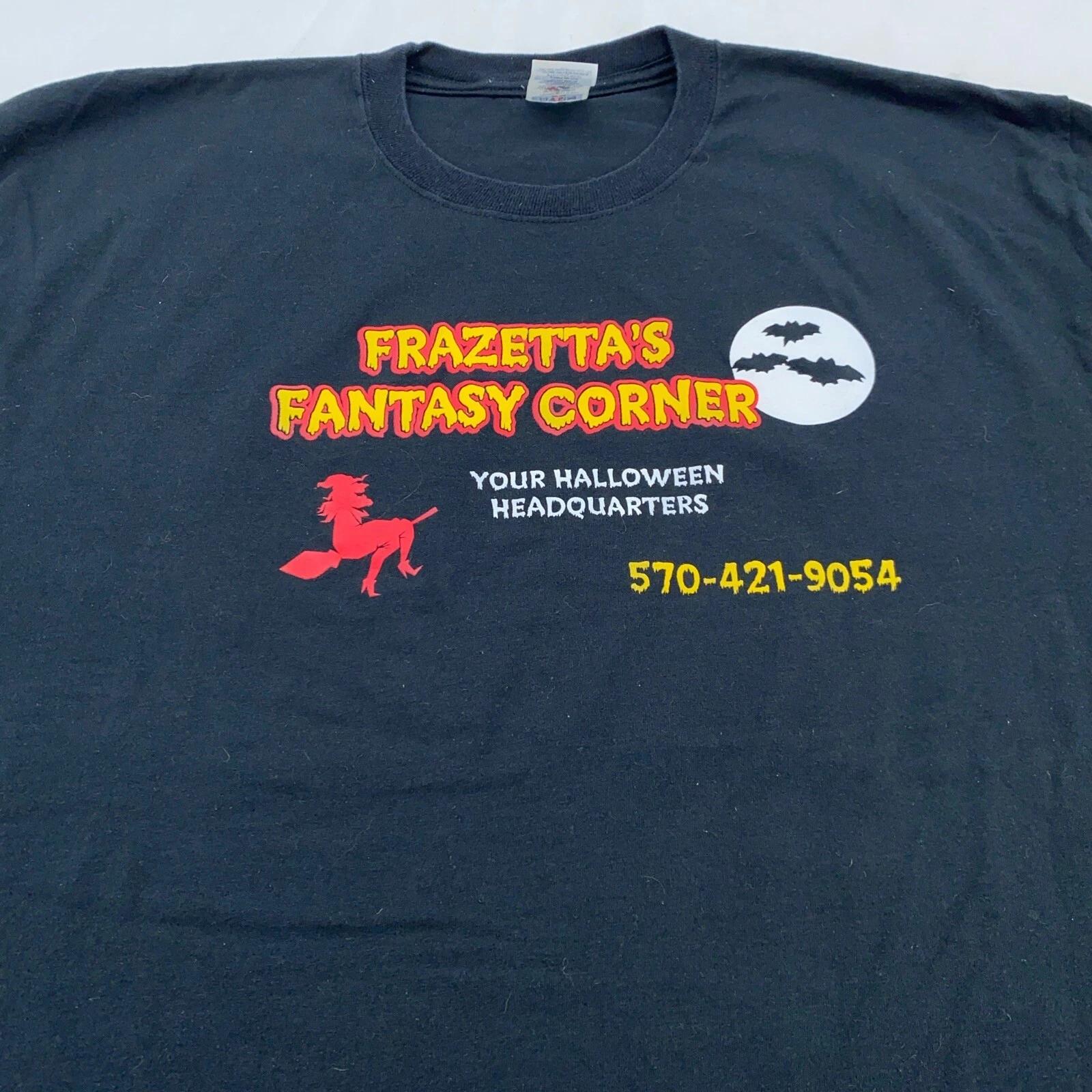 

vtg FRAZETTA S FANTASY CORNER HALLOWEEN COSTUME SHOP T-Shirt XL horror 3XL