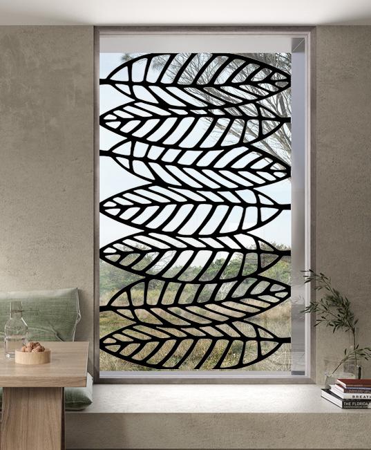 Stained Glass Window Film Transparent Glass Sticker Static Cling Iron Style Black Line Office Door Anticollision Home Decor (as the picture,30x50cm)