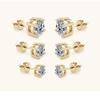Moissanite Four-Claw Stud Earrings for Women - High-End S925 Sterling Silver Trendy Ear Jewelry