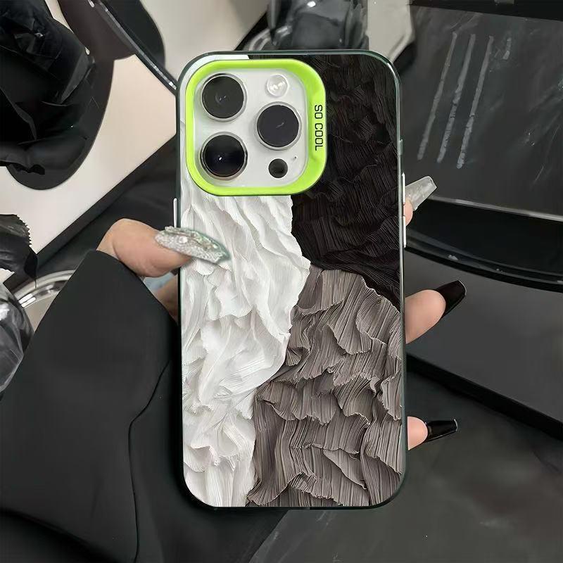 Dreifarbige, plissierte iPhone 17 Hülle: Stilvolle Schutzhülle für Apple 16 Pro Max, 15 Pro und 13/14, beliebt in Japan und Südkorea