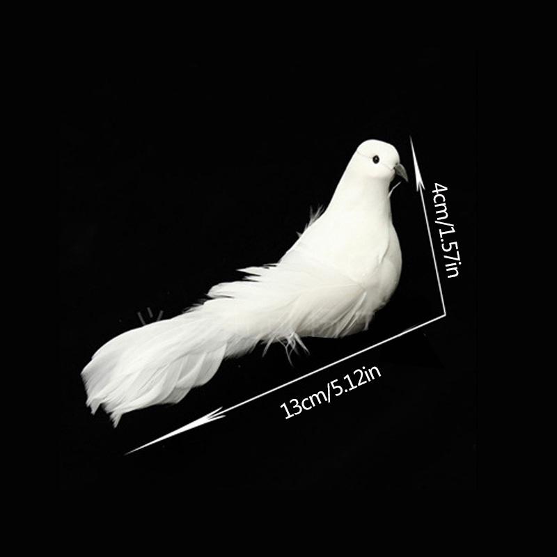 12stk Fake Bird White Doves Juleboligdekorasjon Duer Skum