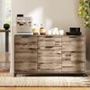 Industrial Style Buffet Sideboard with Drawer and 3 Cabinets, in Brown Wood, 120x36.5x70 cm