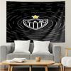Black And White Stripes With Shield Printed Printed Tapestry, for Bedroom,Livingroom, dormitory, Large Wall Decor, Fabric Decor Fan Birthday Gifts