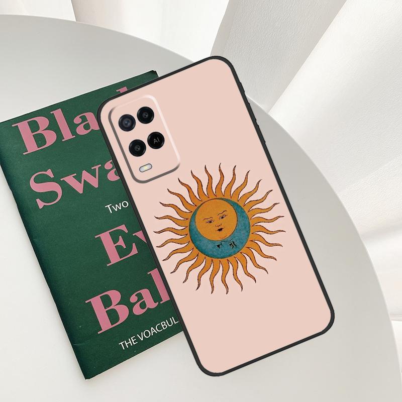 Sun Moon Case For Oppo A15 A16 A17 A52 A72 A76 A96 A54 A74 A94 A54S A57S A58 A78 A98 A57 A77 Cover
