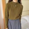 Maglione Base a Mezzo Collo da Donna Stile Coreano All-Match Vestibilità Aderente con Temperamento e Calore Lavorato a Maglia per Autunno e Inverno
