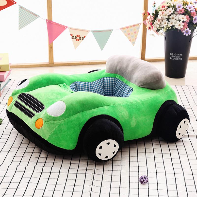 Children's Cartoon Car Plush Sofa Chair - Anti-Fall Learning Seat & Toy for Birthday Gift