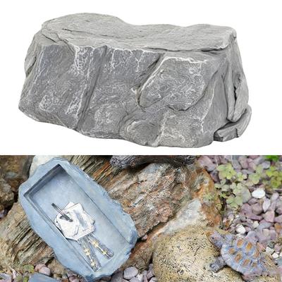 Fake Rock Key Hider Realistic Hidden Key Holder Looks & Feels Like Real Stone for Outdoor Garden or Yard Geocaching