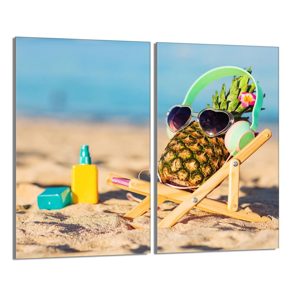 Szklana płyta ochronna na kuchenkę 2x30x52 Ananas