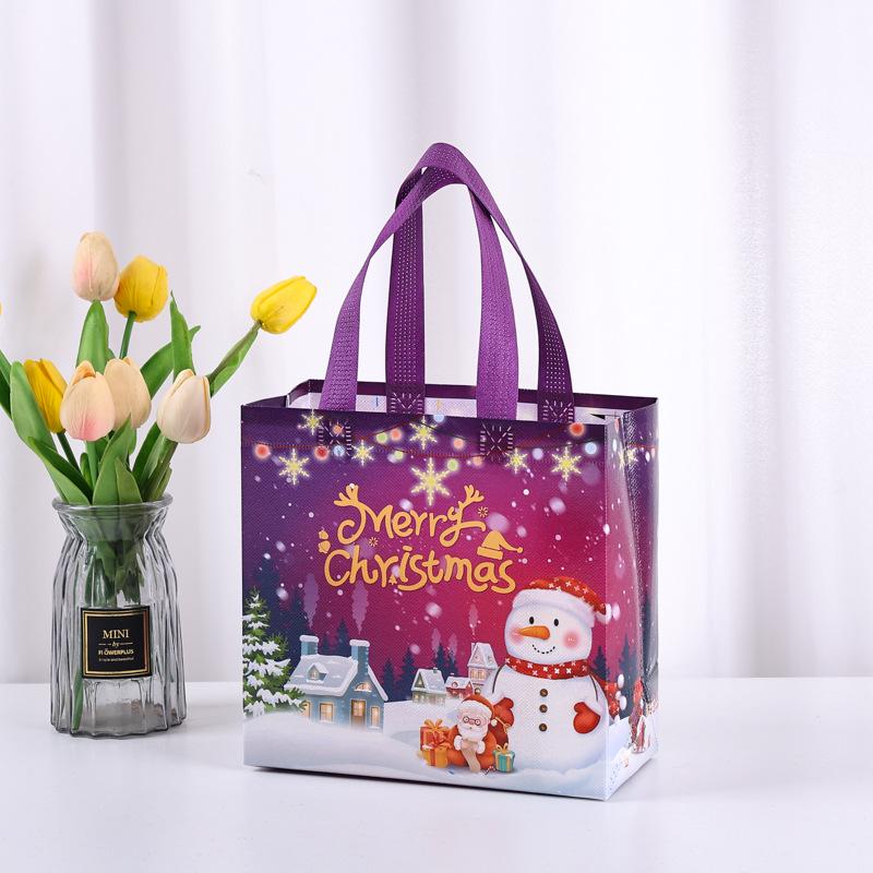 Custom Red Non-Woven Christmas Gift Bag with Logo Printing