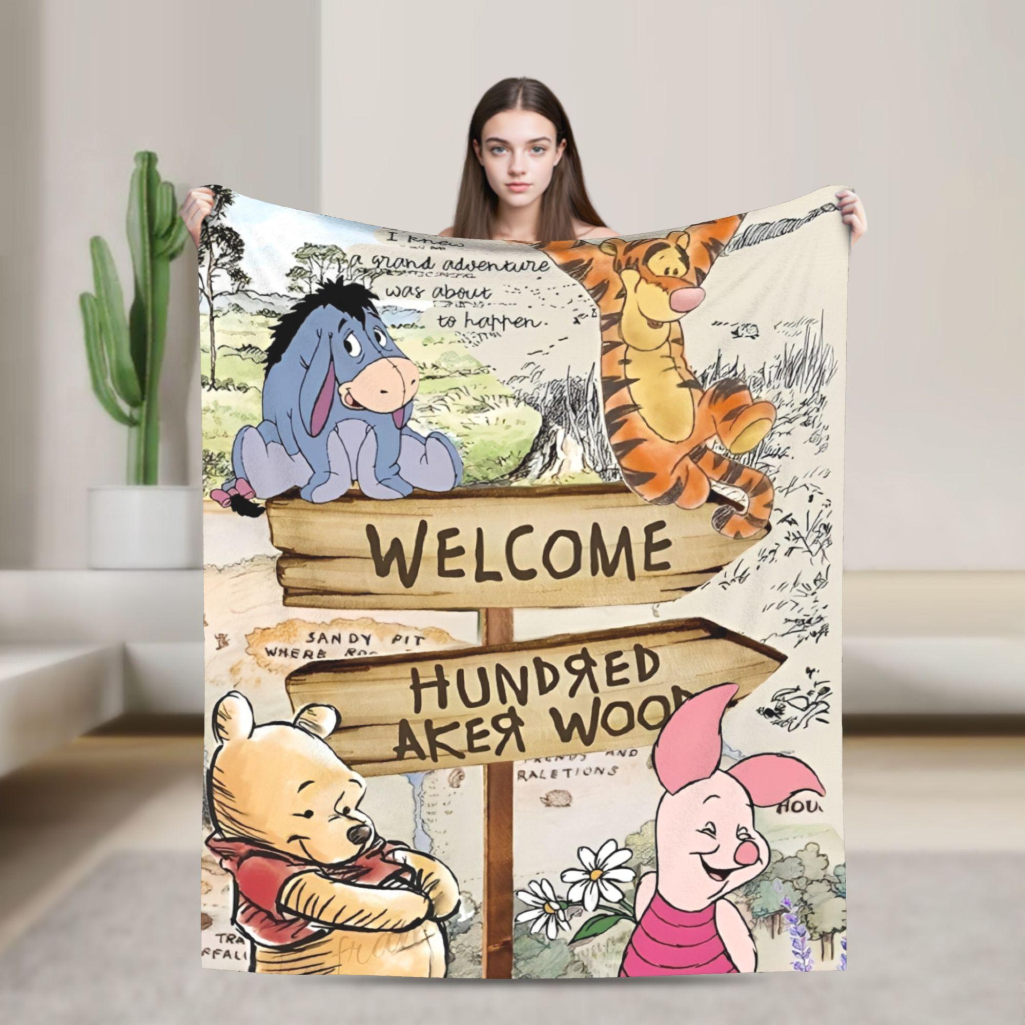 

Super Soft Winnie the Pooh Cartoon Throw Blanket Premium Fleece Flannel Lightweight Bed Blanket Fuzzy Plush Bedspread All Season 75cmx90cm