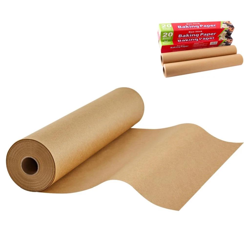 Kraft Paper Baking Tray, Non Stick Pre Cut Baking Tray, Used for Baking Barbecue, Air Fryer, Steaming Bread Cups, Cakes, Cookies