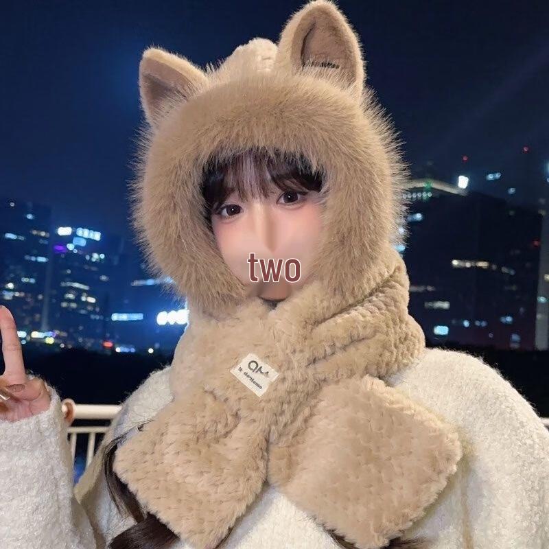 

Fumede Милый Зимний Плюшевый Набор Шапка с Острыми Ушками и Шарф