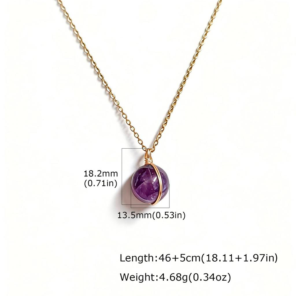 Nature Stone Crystal Healing Necklace for Women Stainless Steel Spiritual Stones, Emotional Balance Minimalist Jewelry
