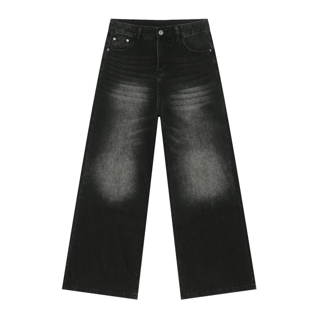 Jeans American Retro Jeans Men's Washed Loose All-match Casual Straight Wide-leg Trousers