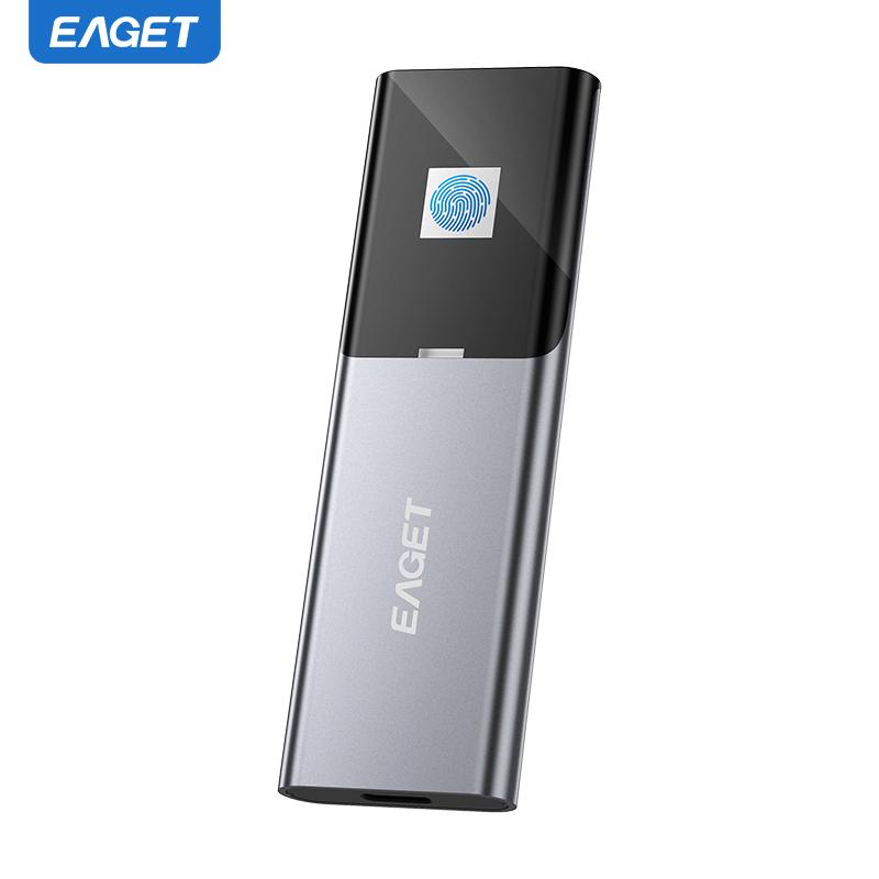 EAGET Fingerprint encryption External SSD 540MB/s Portable SSD External Solid State Drive USB 3.2 Gen2 Type-C SSD Compatible for PC, Laptops