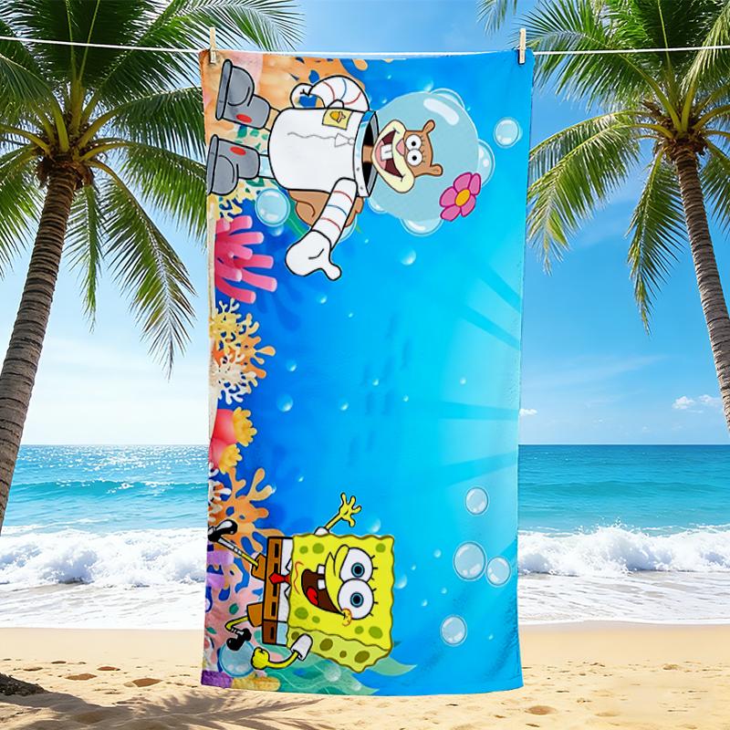 1Pc Spongebob Friends Adventure Beach Towel Quick Dry Multiuse For Beach Pool Gym Yoga Home Travel Christmas Halloween Xmas Gift Y1965