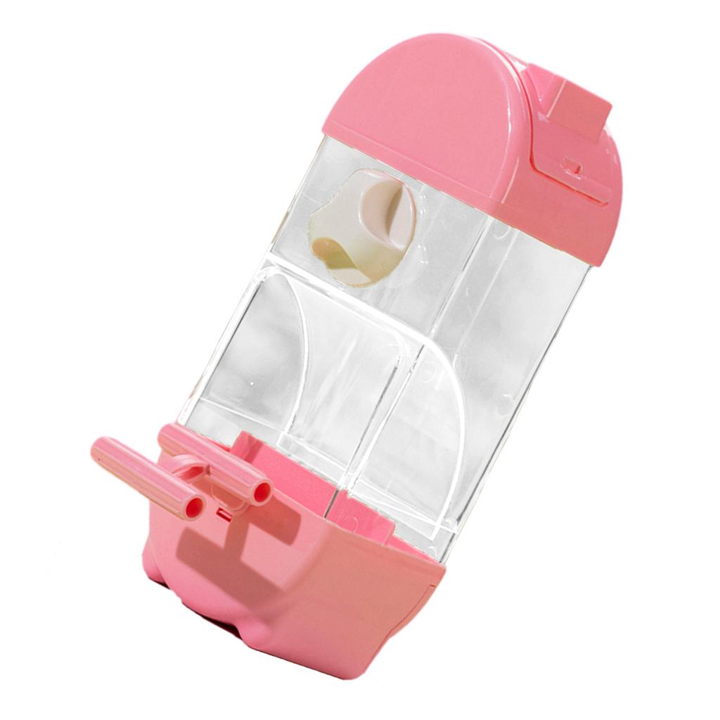 Clear Semi Closed Automatic Bird Feeder Splash Proof Designs Parrot Feeder Food Seed Container for Small to Medium Birds