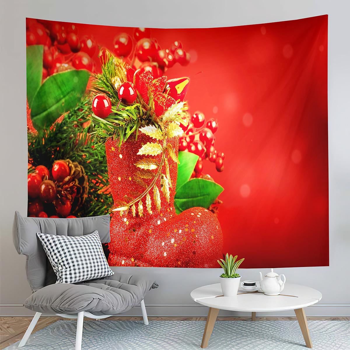 

Рождественский гобелен Санта и олени доставляют подарки гобелен для дома, гостиной, спальни, общежития, настенное декоративное одеяло 100x75cm