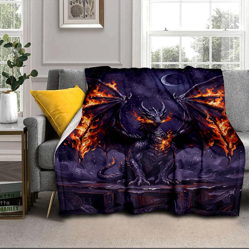 Blue Dragon Holding Stars Blanket Flannel Blanket Throw Blanket Sofa Cover Blanket Soft Premium Blanket Picnic Blanket Tv Blanket Gifts