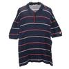 90s Made In Italy Old Border Pattern Short Sleeve Polo Shirt 40 Navy Men's Used