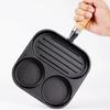 JUSTINLAU Non-stick Eggs Burger Skillet 3/4 Hole Cast Iron Frying Pan Breakfast Bread/Steak Flat-bottom Pot Kitchen Cookware