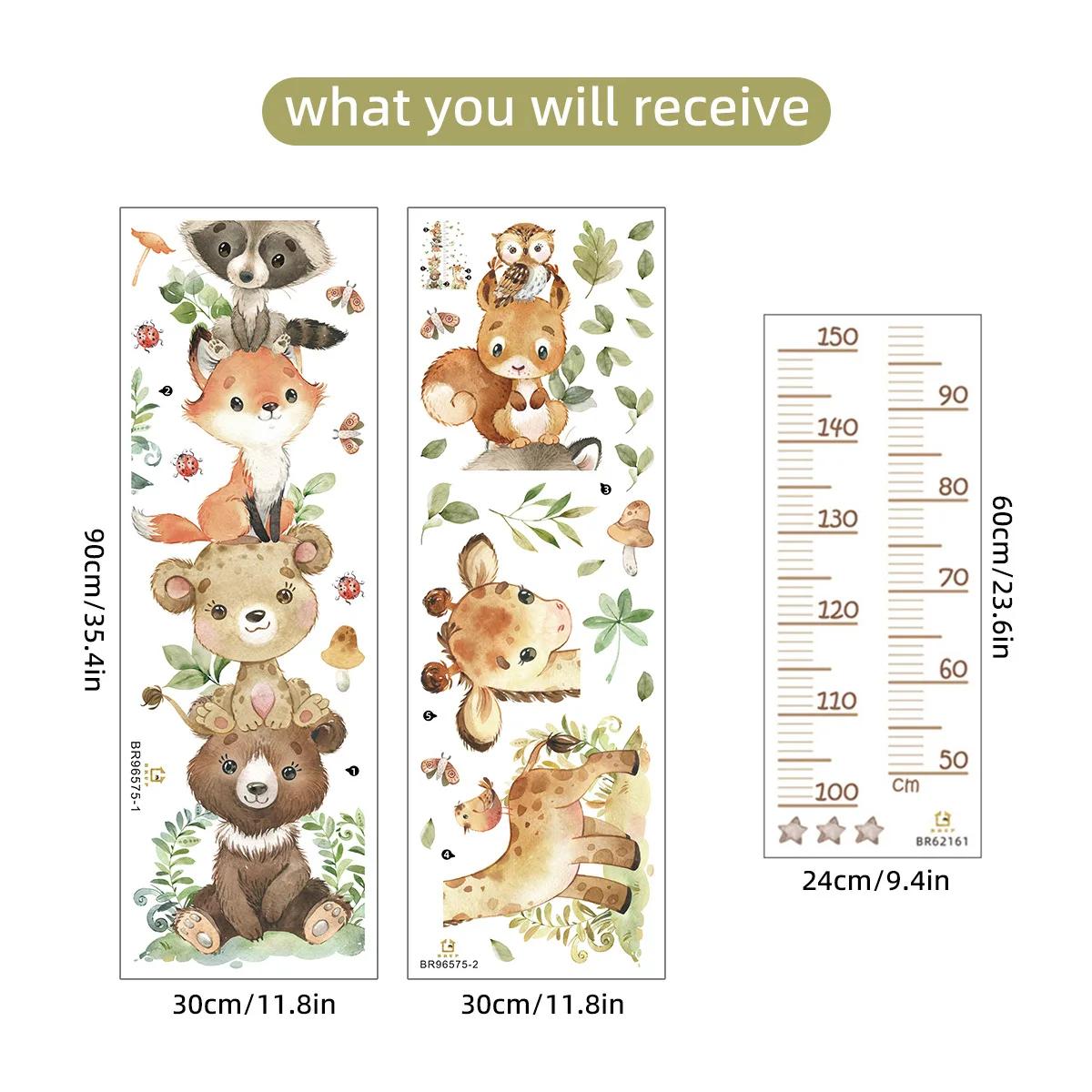 Household growth records,children s height measurement stickers,bedroom decoration with cute animals,self-adhesive wall stickers