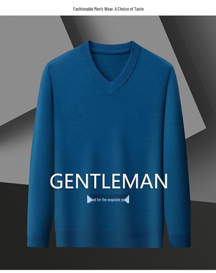 Men's Wool V-Neck Sweater - Spring/Autumn Knitwear for Middle-Aged Men - Warm Base Layer