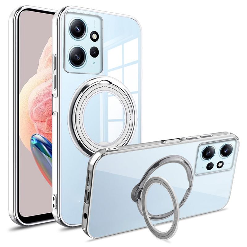 

Прозрачный мягкий чехол с блестящим кольцом для Xiaomi Redmi Note 12 11 Pro 11S 12C A1 10C 9A 9AT Poco X3 NFC X4 X5 Pro 5G 4G для чехла Magsafe For Redmi Note 12 5G серебряный