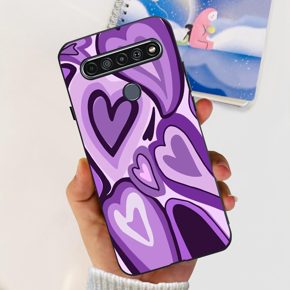 For LG K41S K 41S Case 2020 Black Silicone Cute Fashion Flower Shockproof Bumper For LGK41S LM-K410 Phone Back Cover 6.55" Funda