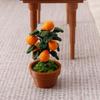 Miniature Orange Tree Potted Plant Ornament 1:12 Dollhouse Fruit Tree Bonsai Decoration Model Toy Micro Landscape Photo Props