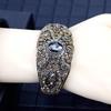 Vintage Grey Crystal Charm náramok pre ženy Turecký náramok Retro Gold Color Bohemia svadobné šperky