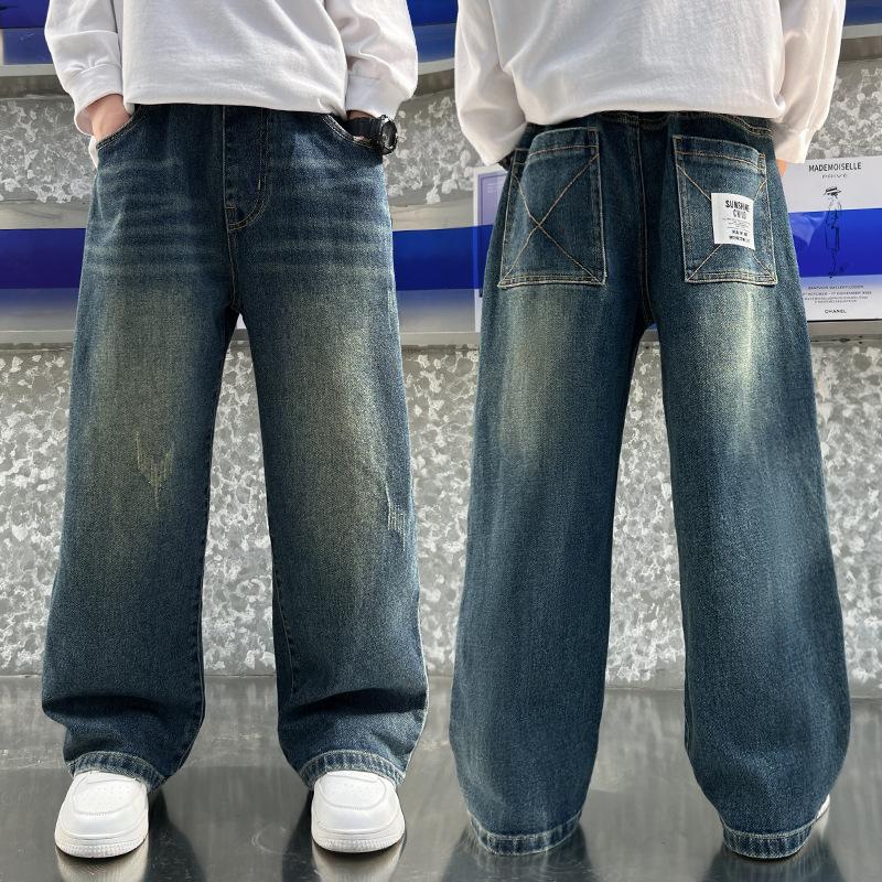 Frühling Herbst Kinder Casual Jeans für Großen Jungen Kindermode Vintage Hosen Baumwolle Jogginghosen Teenager Baby Jungen Kleidung Jeans