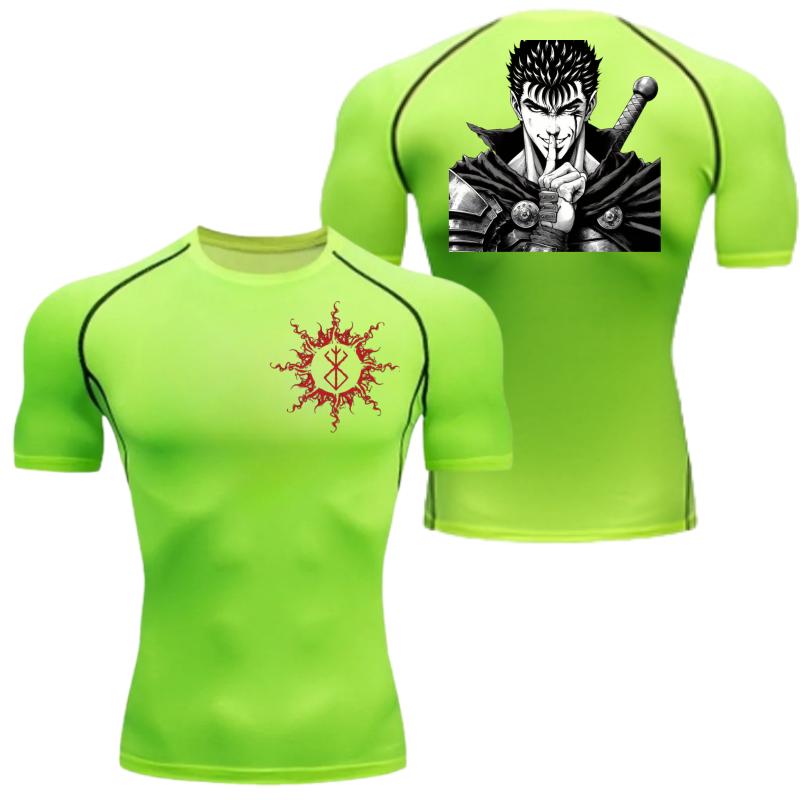 Guts Men Compressed Shirt Sports Quick Drying Fitness T-shirt Tight SweatAbsorbent Jogging Cycling Outdoor 8 Colors Short Sleeve