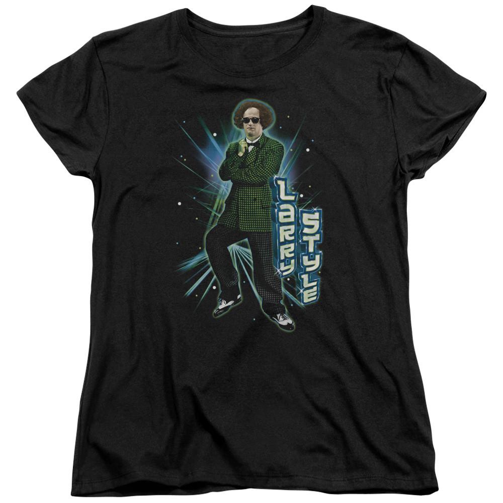 Three Stooges Womens T-Shirt Larry Style Black Tee Unisex T-Shirt XXL