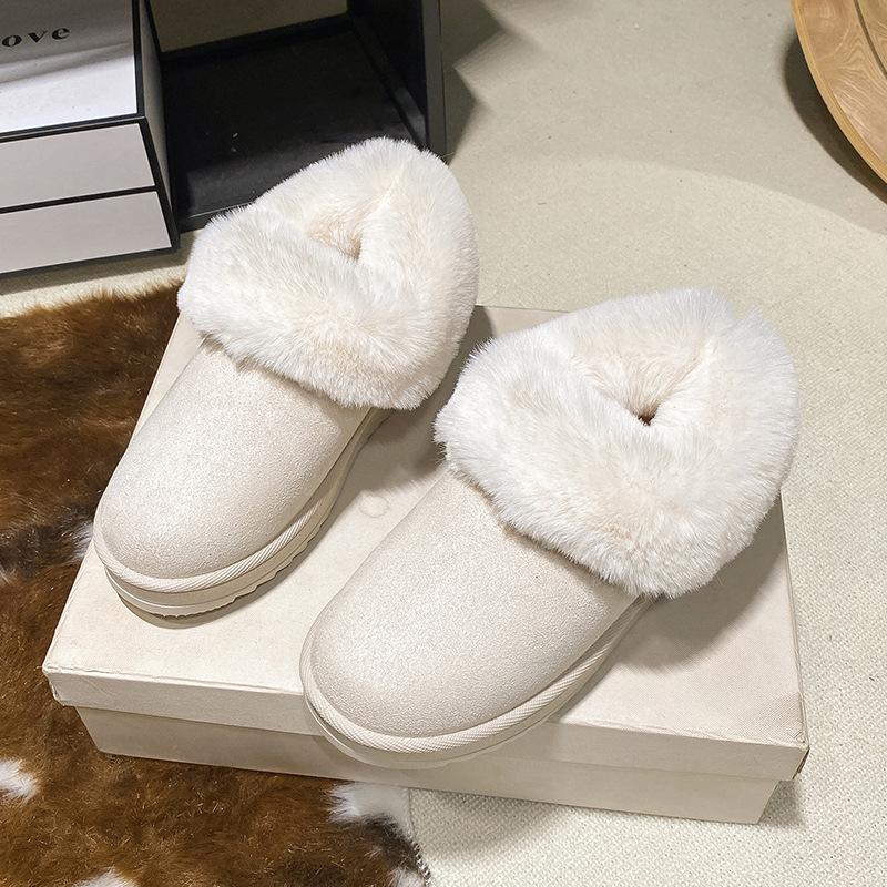 Plus-size Winter New Platform Cotton Shoes, Flat Low-heeled Snow Boots, and Round-toed Women's Cotton Shoes