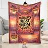 World's Best Mom Ever Flannel Blanket-Soft and Suitable for Sofas,Beds,Offices,Travel,All Seasons,Great Gift for Holidays and Birthdays.