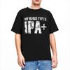 My Blood Type Is Ipa Merch Shirt for Men Women Craft Beer Lover Vintage 100% Cotton Graphic Printed Tees