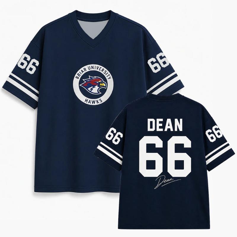 Cosplay Off Campus Briar University V-neck Jersey Graham 44 22 DI LAURENTIS 66 Tucker46 Tshirt Summer V-neck Women Men T-shirt