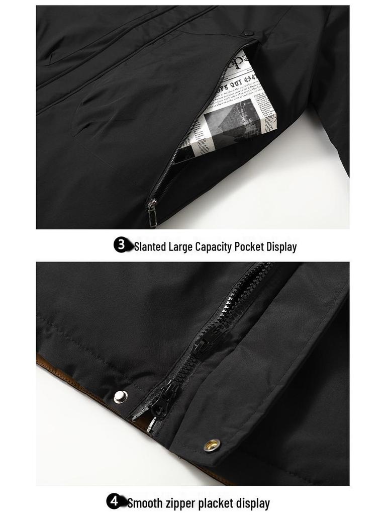 Men's Plus Size Casual Winter Down Jacket - Lightweight, Trendy, and Loose Fit