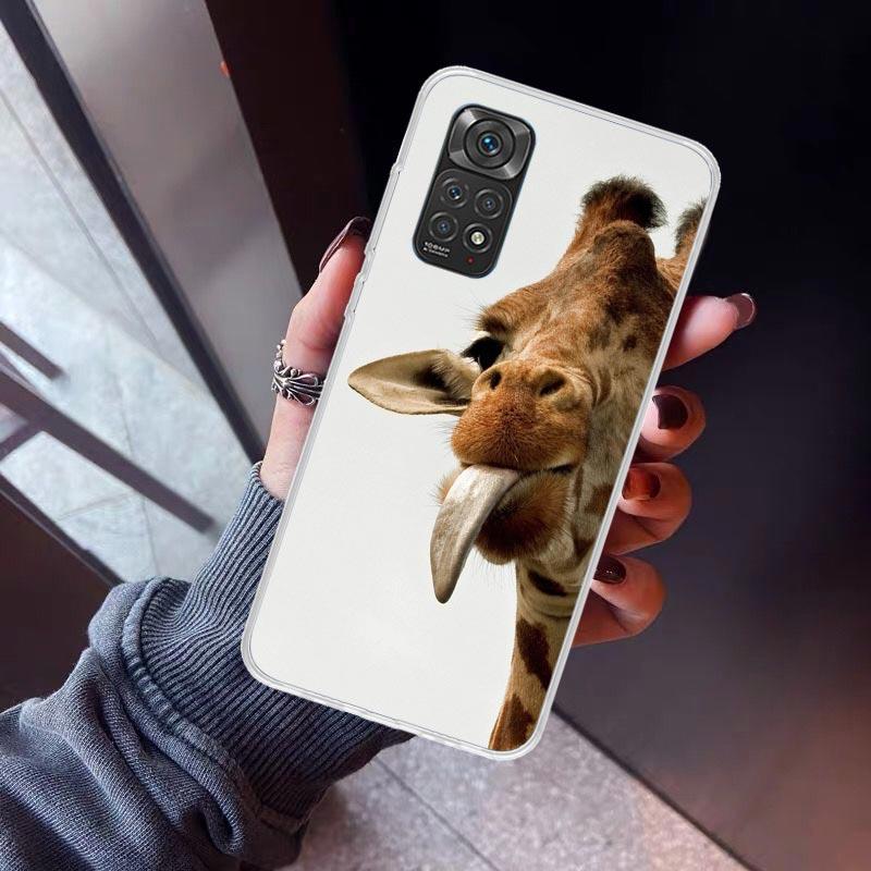 Cute Cartoon Giraffe Animal Phone Case for Xiaomi Redmi Note 15 14 14S 13 12 12S 11 Pro Plus 11E 11T 11S 10S 5G Soft Cover Funda