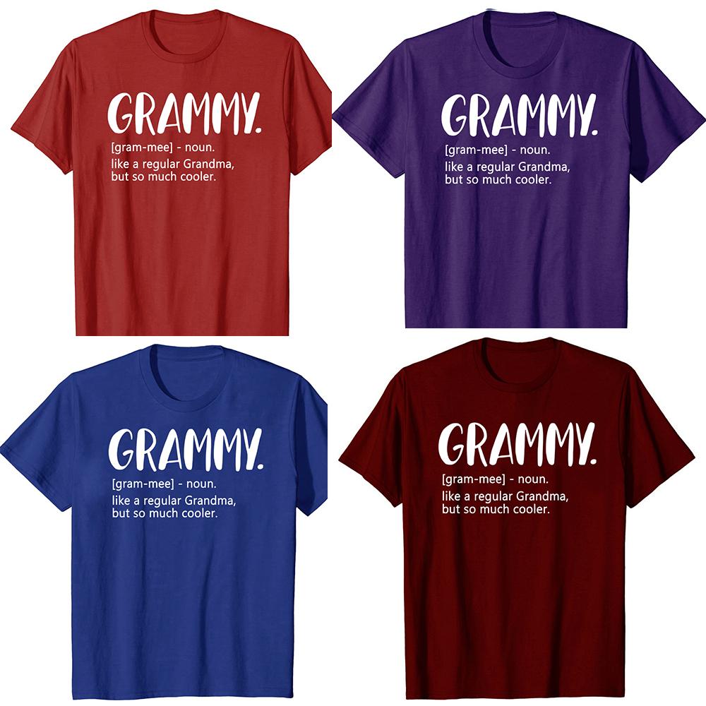 Grammy Jak Zwykła Babcia Ale Dużo Fajniejsza Koszulki Męskie Damskie Moda Codzienna Koszulka 100% Bawełna Luźna Oversize Koszulka